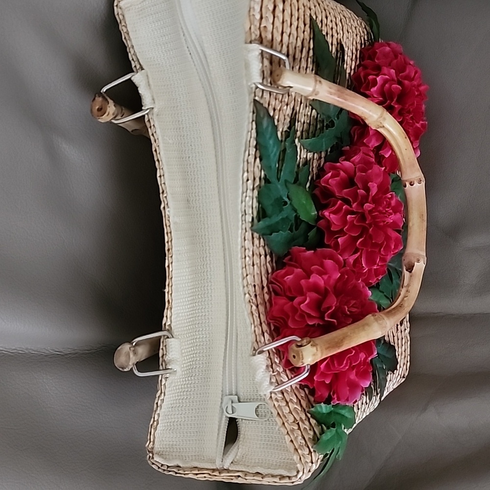 Woven Rattan Basket Handbag
